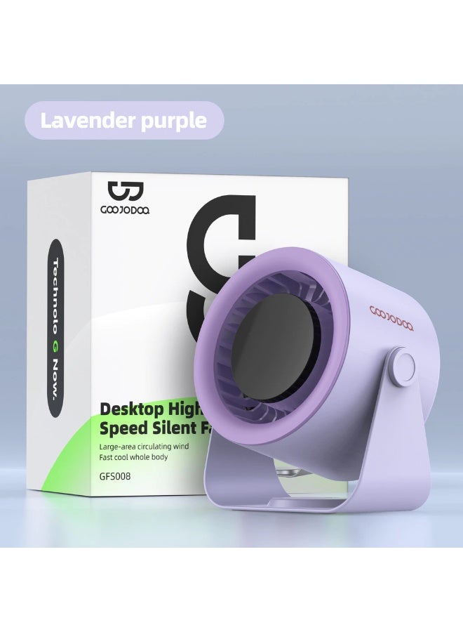 GOOJODOQ New High Speed ​​Desktop Fan 100 Speed ​​Digital LED Display RGB Wall Mount Adjustable Turbo Fan ( Lavender purple ) - Image 4